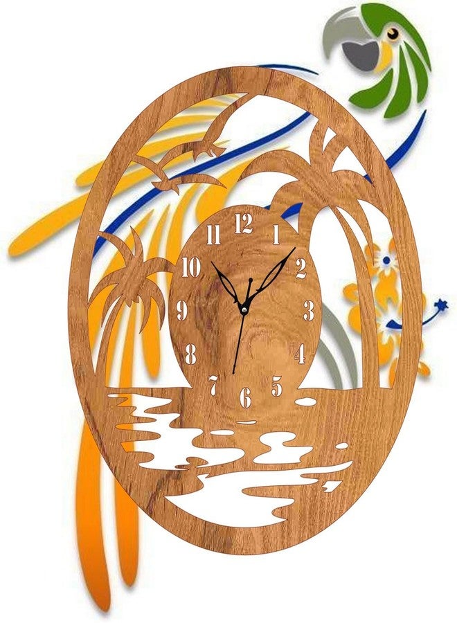 ADK Trendy Roman Wooden Clock, Wood Carving MDF Design Wall Clock, Perfect for Office, Classroom, Bedroom, Living Room, Kitchen, Restaurant,Hotel etc 17 - Image 3